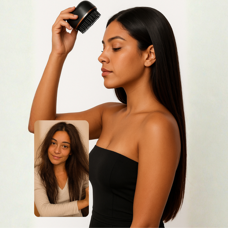 Mini Escova Modeladora Portátil - Efeito Liso de Salão em 30 Segundos