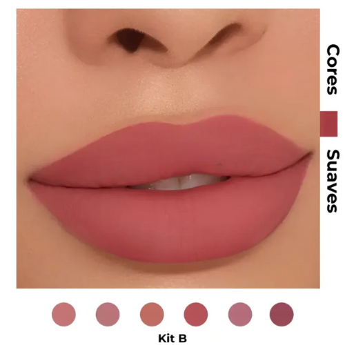 Kit de Batons Líquidos Matte - À Prova D'Água