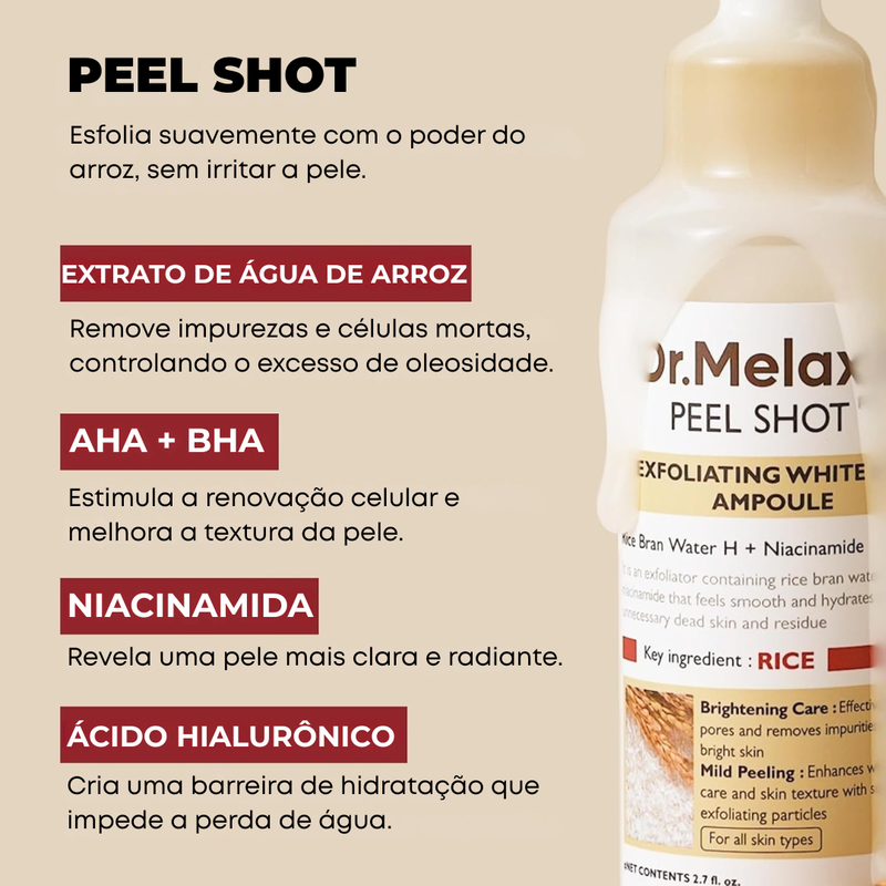 Dr. Melaxin™ Peel Shot – Esfoliante de Arroz (80ml)