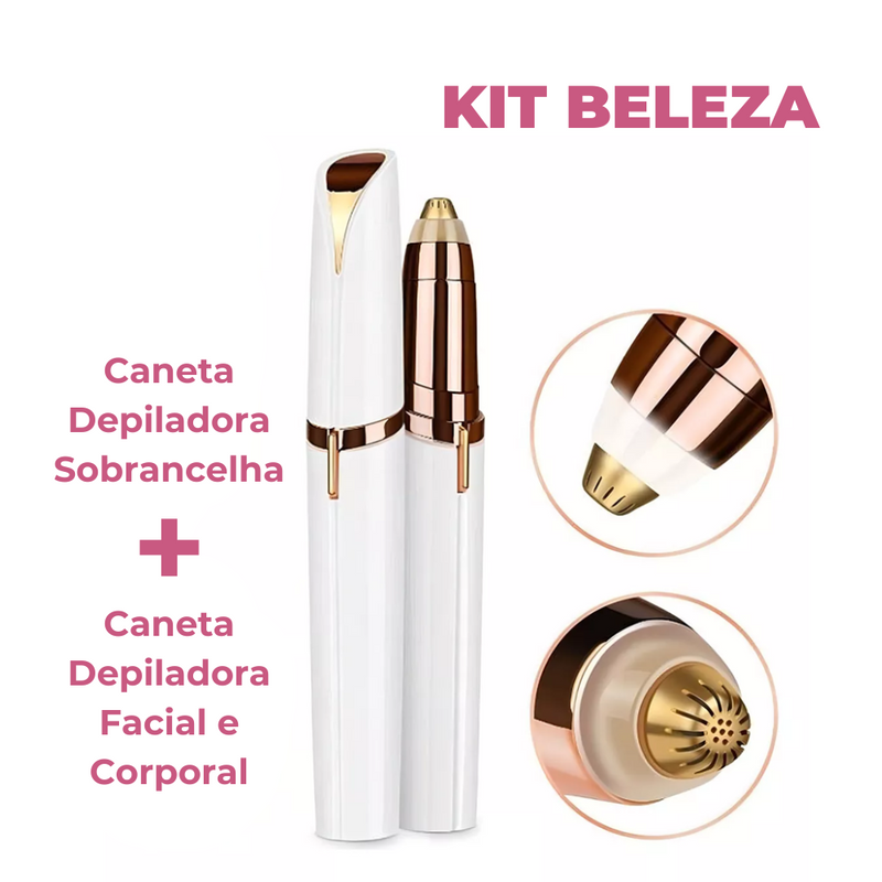 Kit Beleza - Canetas Depiladoras Facial & Corporal (Sobrancelha, Rosto e Corpo)